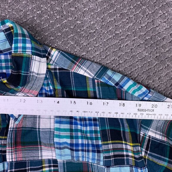 Cape Madras Shirt Men's Large Patchwork Long Sleeve Button Up Down Front - Picture 9 of 11